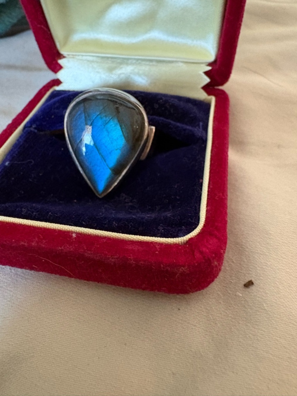 Teardrop Labradorite Ring in Blue - Women's Jewelry